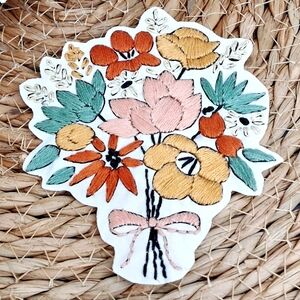 Floral Hand Embroidered Patch - Multicolor